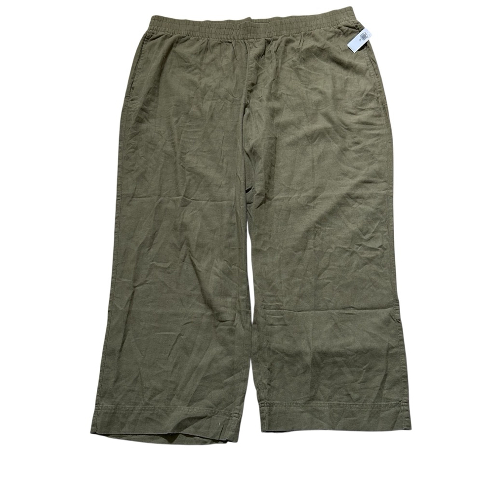 Old Navy Linen Blend Pants Size XXL Olive Green Casual Lightweight Beachcore
